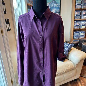 New W/O tags. Columbia Long Sleeve PFG shirt. Size L. Purple